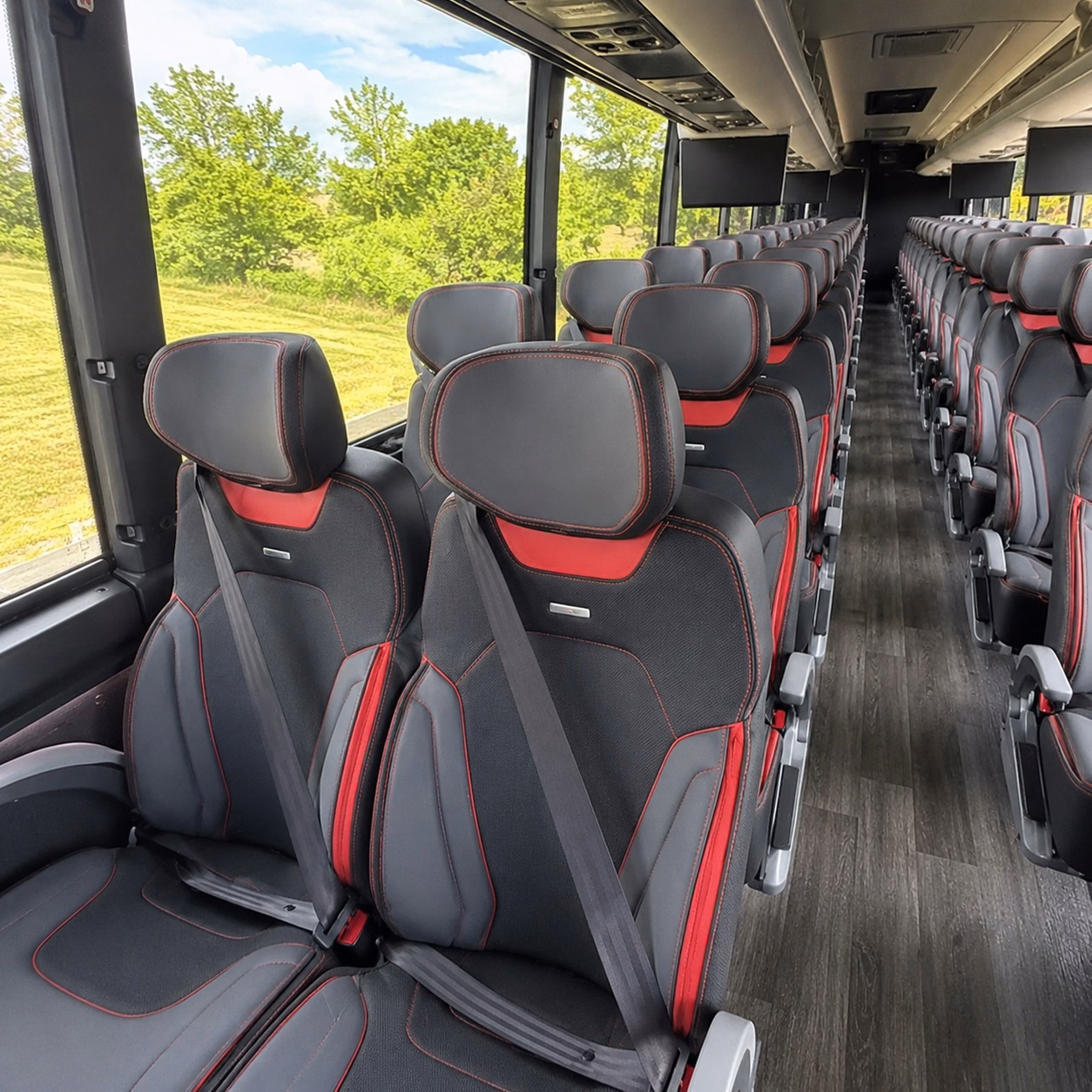 56 passenger charter bus interior